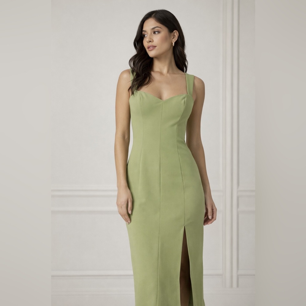 Abercrombie & Fitch Wide Strap Corset Midi Dress